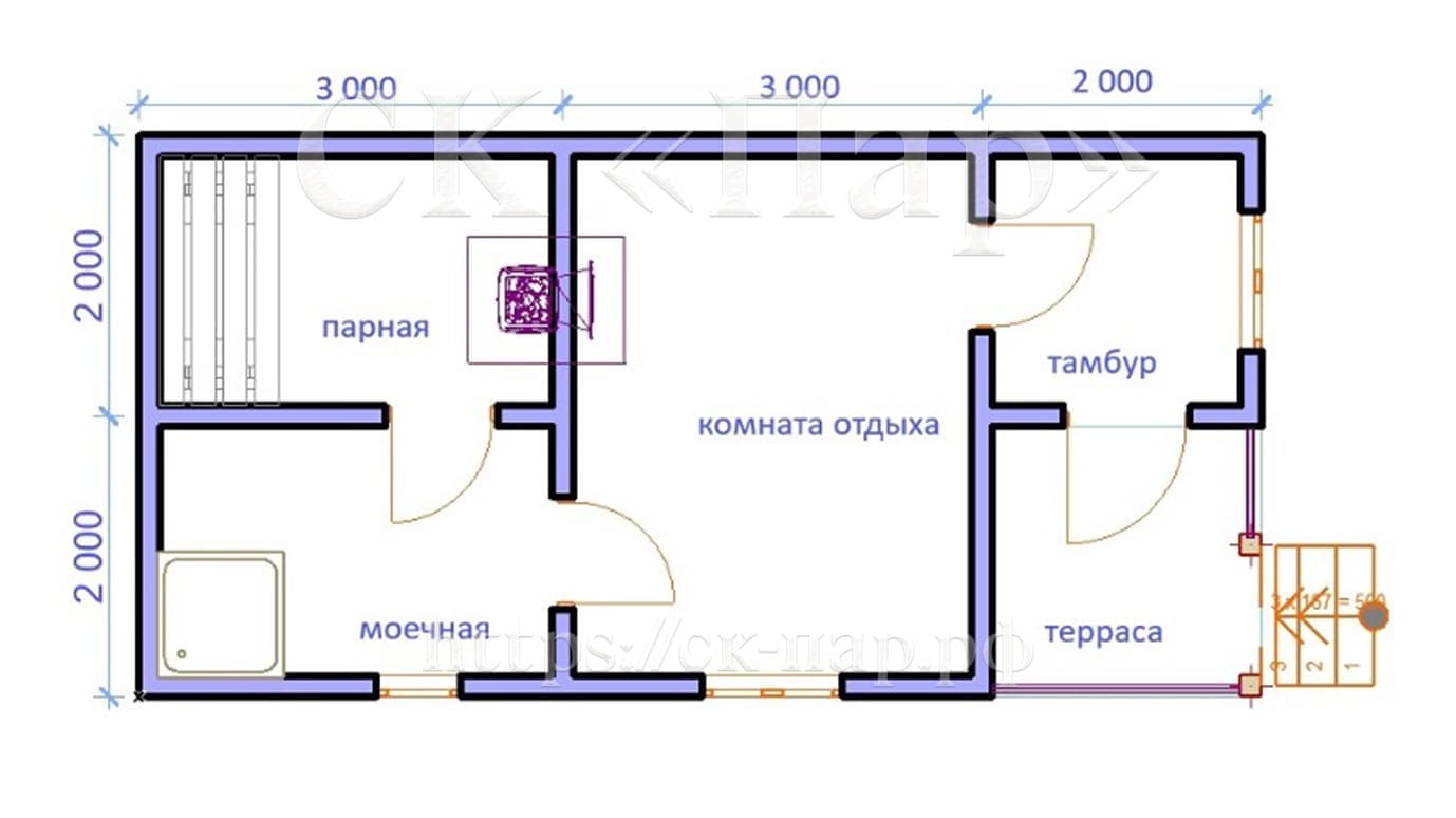 Баня из бруса «Чита»