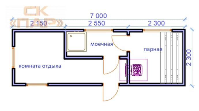 Мобильная баня «Сухона»