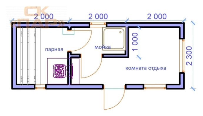 Мобильная баня «Вятка»