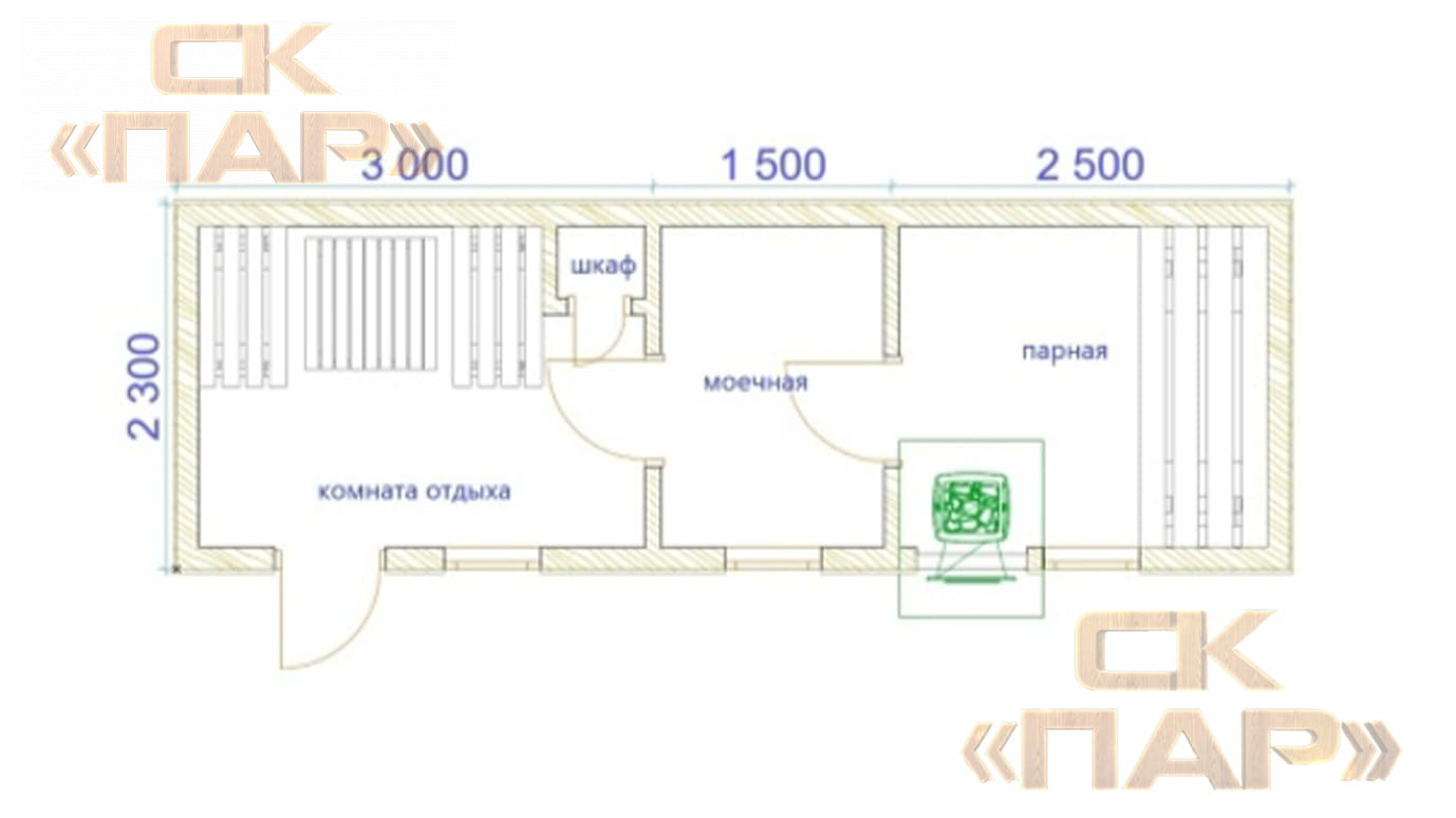Мобильная баня «Тура»